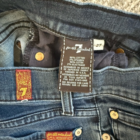 7 For All Mankind Bootcut Jeans Size 27 Medium Wash Stretch Denim - Picture 3 of 4